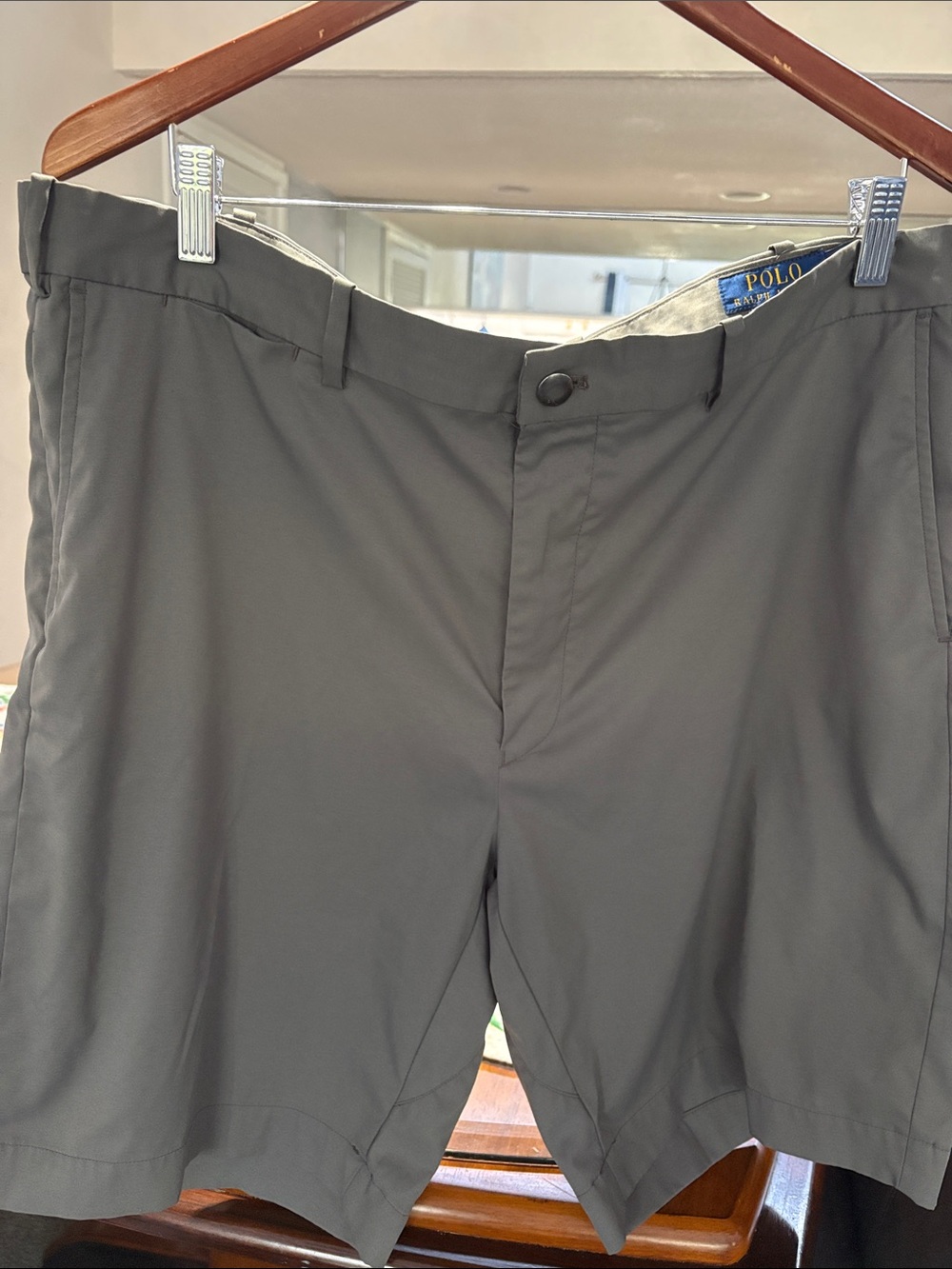 Polo by Ralph Lauren Men’s Dark Gray Flat-Front Shorts